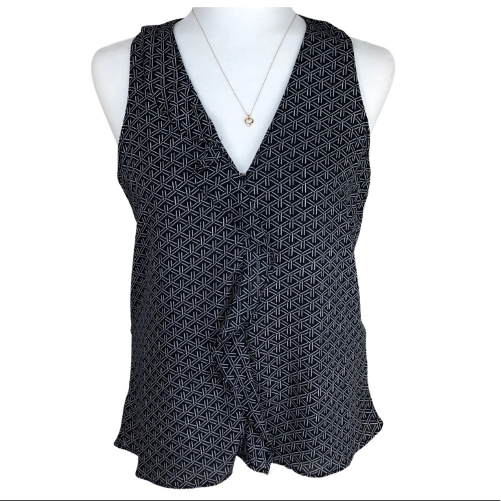 BANANA REPUBLIC peplum black and white blouse